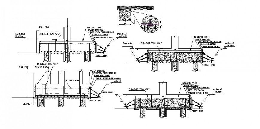 House walls constructive structure cad drawing details dwg file