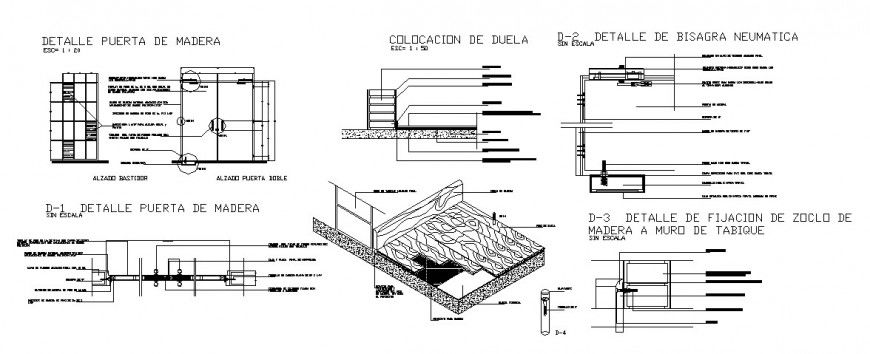 House wooden doors coupling and installation cad drawing details dwg file