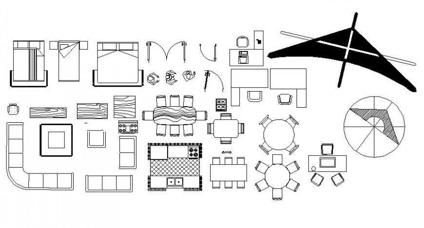 Household furniture blocks drawings in autocad software