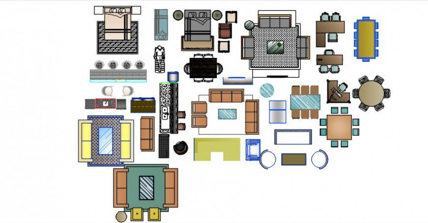 Household furniture blocks library 2d CAD drawings detials in autocad file