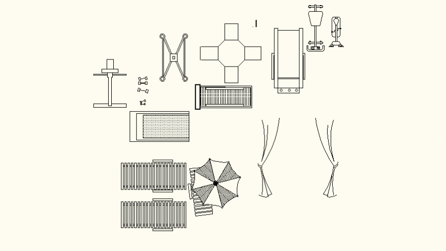 Household Furniture CAD Plan and Elevation in AutoCAD File