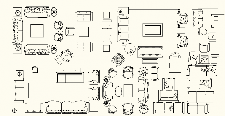 Household Furniture detail elevation and plan layout file