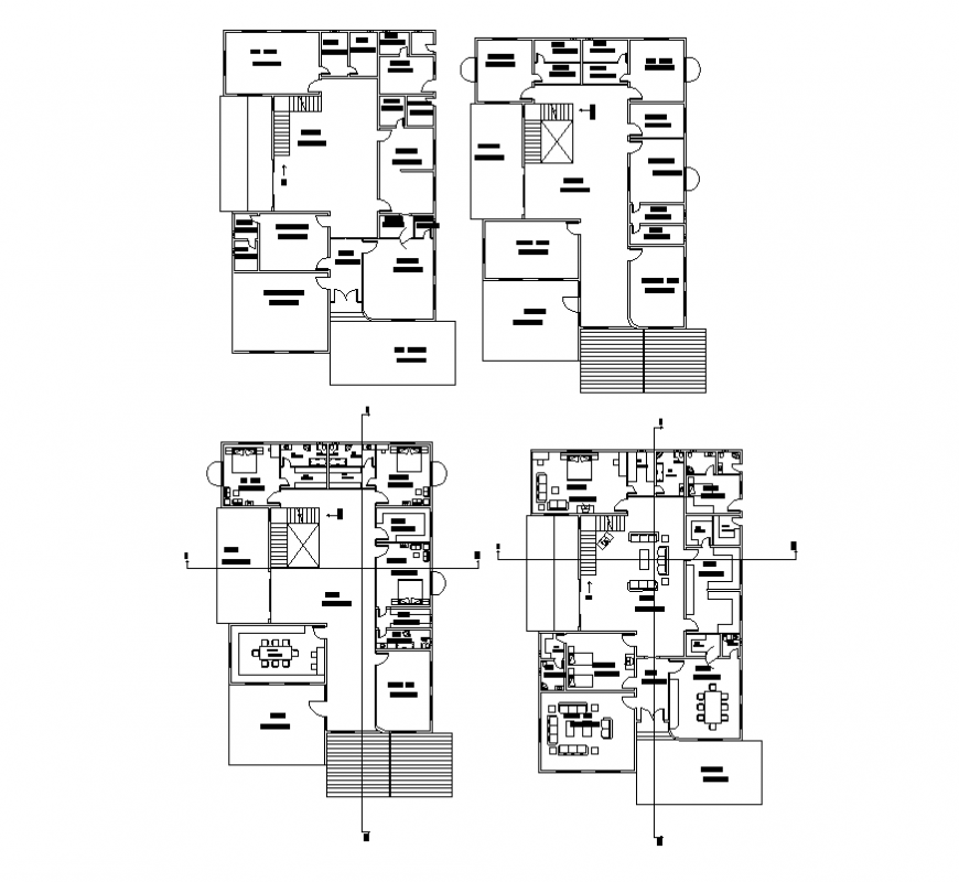 Housing apartment detail elevation 2d view autocad file