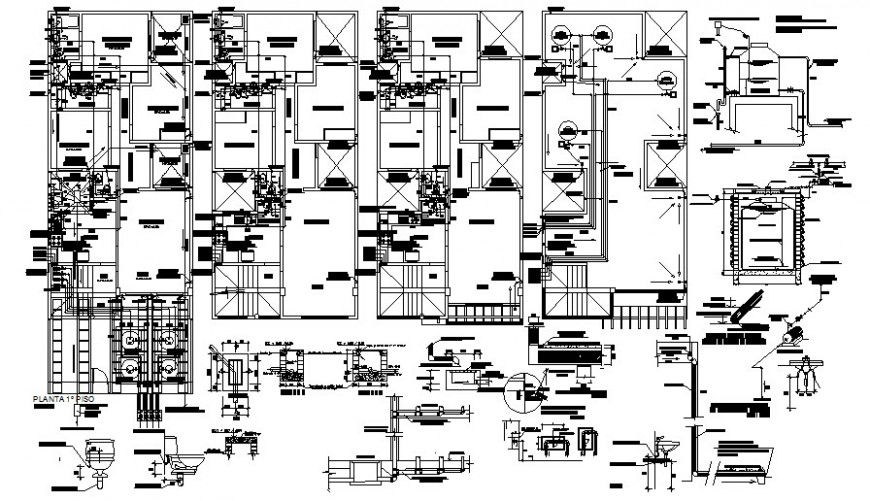 Housing apartment detailing drawings plan 2d view autocad software file