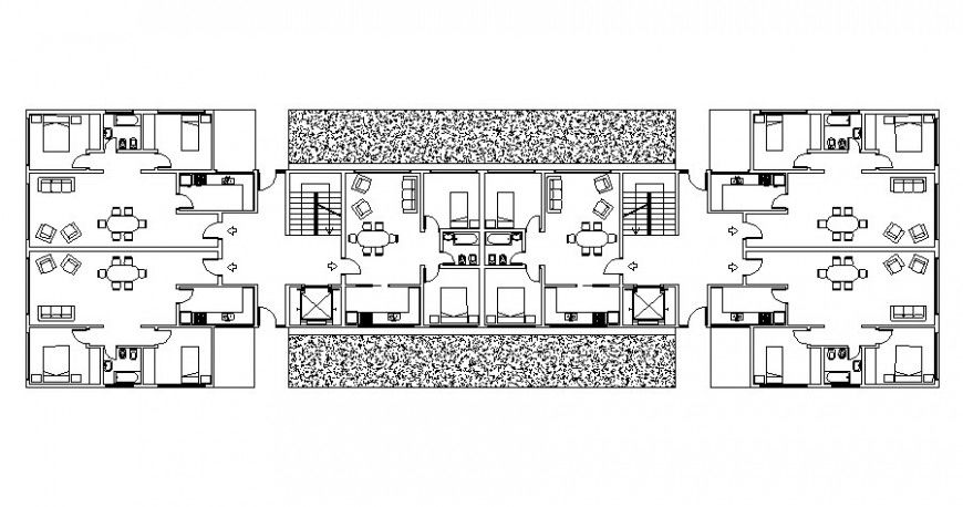 Housing apartment details 2d view drawings floor plan autocad file