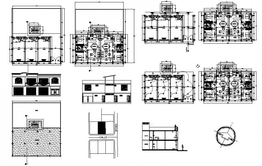 Housing apartment details work plan drawing 2d view dwg file