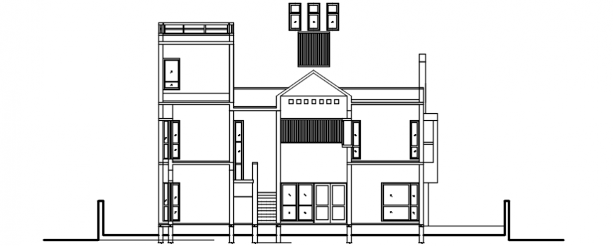 Housing apartment drawings 2d view elevation autocad dwg file