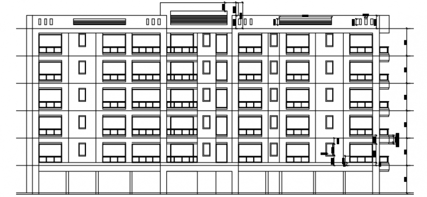 Housing apartment drawings 2d view elevation autocad software file