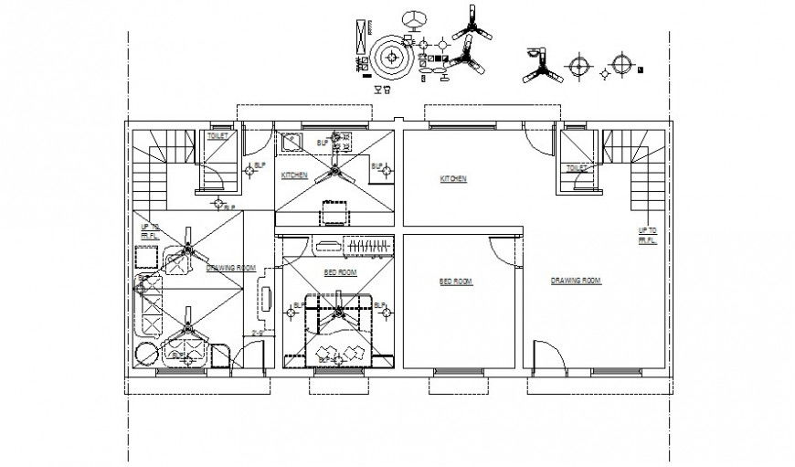 Housing apartment drawings 2d view work floor plan autocad file