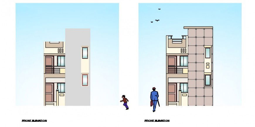 Housing apartment drawings detail 2d view CAD elevation dwg file