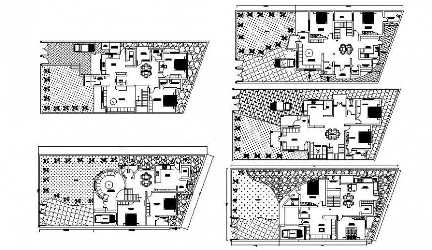 Housing apartment drawings detail 2d view center line plan autocad file t