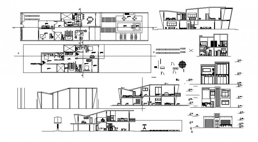 Housing apartment drawings details elevation plan and section autocad file