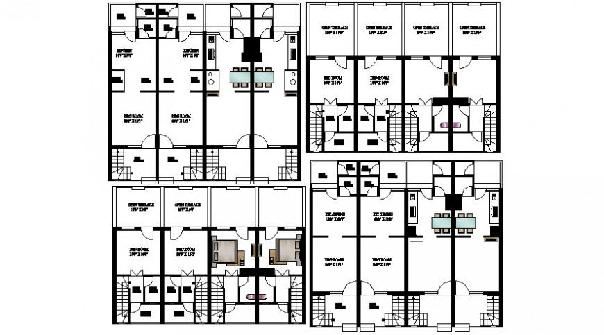 Housing apartment drawings details of building blocks 2d view dwg autocad file