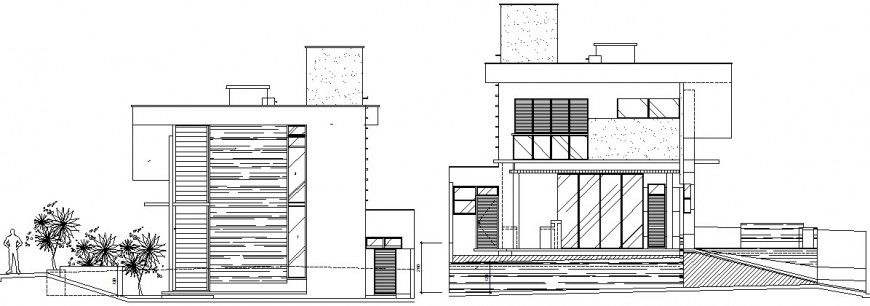 Housing apartment elevation CAD architectural drawings in dwg file