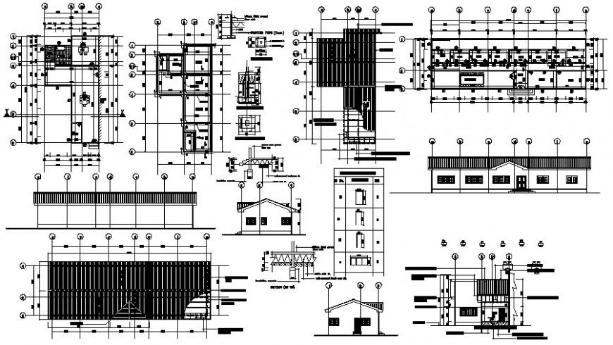 Housing blocks plan and elevation detailing drawing in autocad