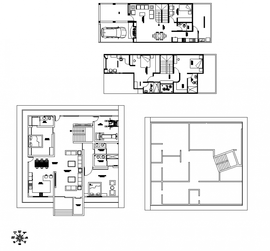 Housing building detail elevation 2d view autocad file