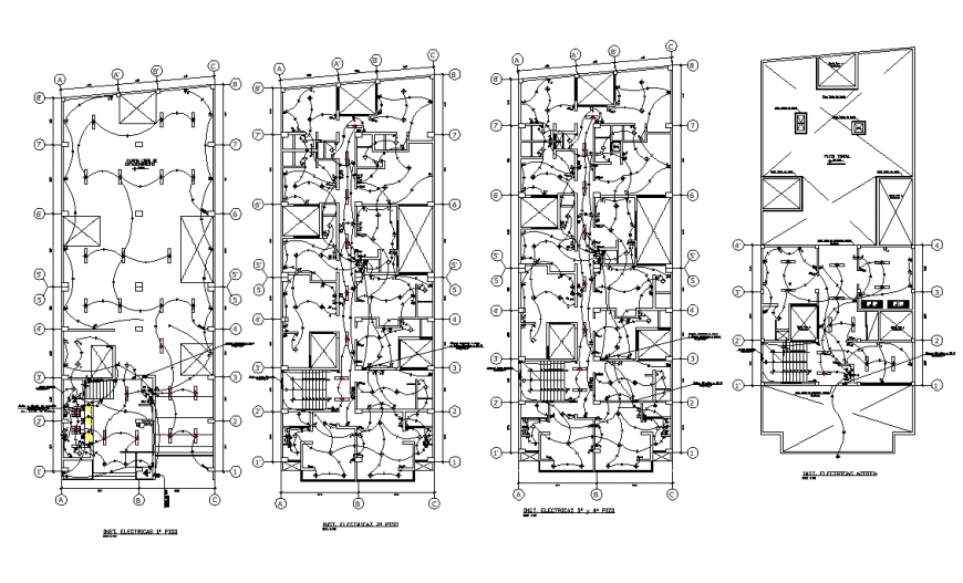 Housing building electrical supply layout dwg file