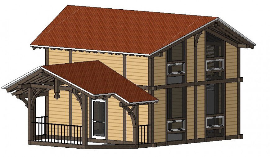 Housing bungalow details 3d model sketch-up drawings