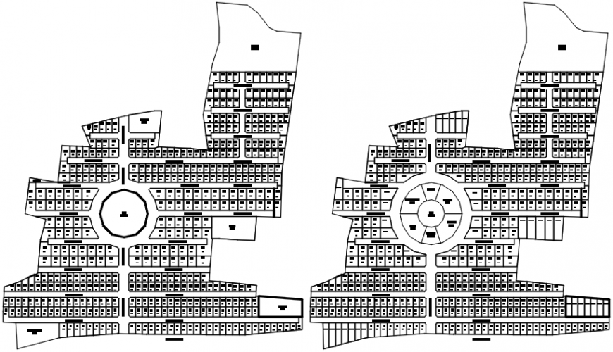 Housing colony plottings and site plan cad drawing details dwg file