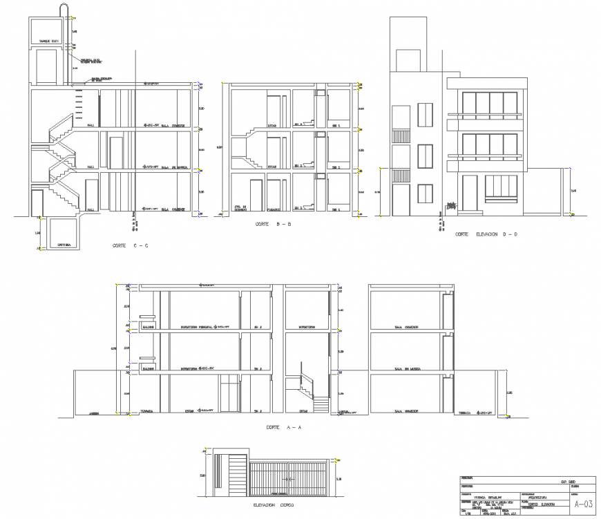 Housing detail section drawing in dwg file.
