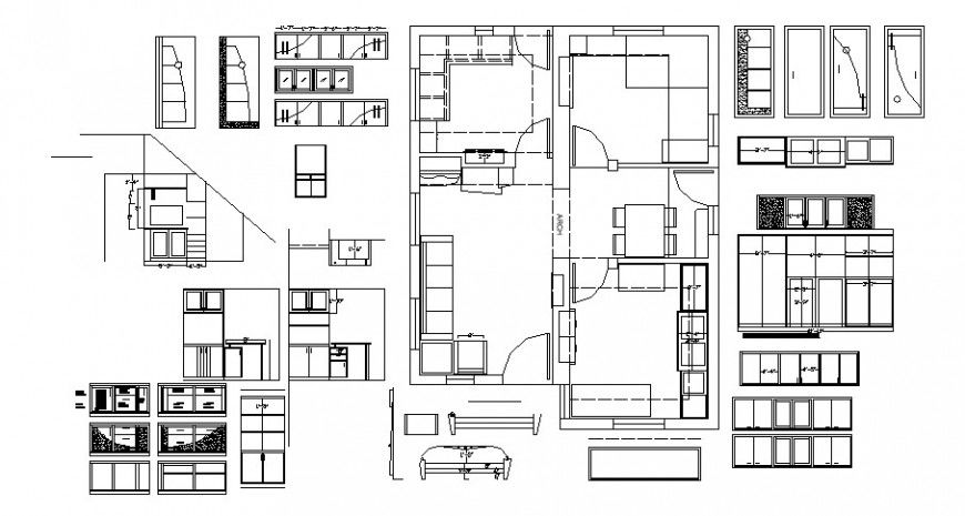 Housing drawing details plan 2d view autocad software file