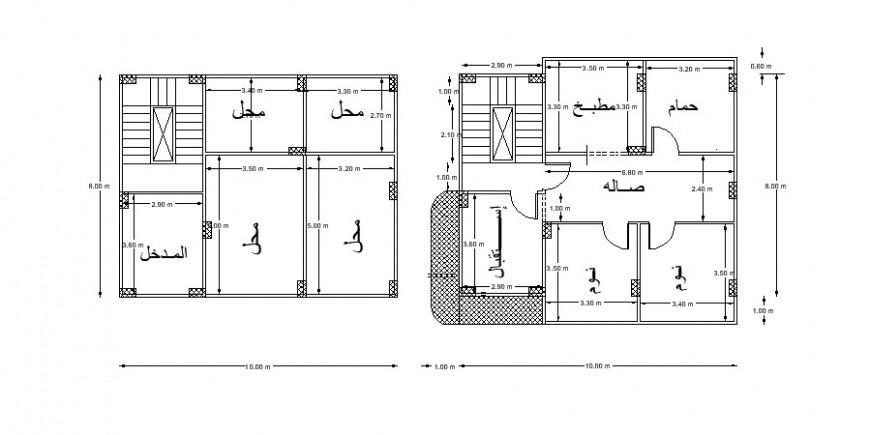 Housing drawings 2d view plan elevation autocad file