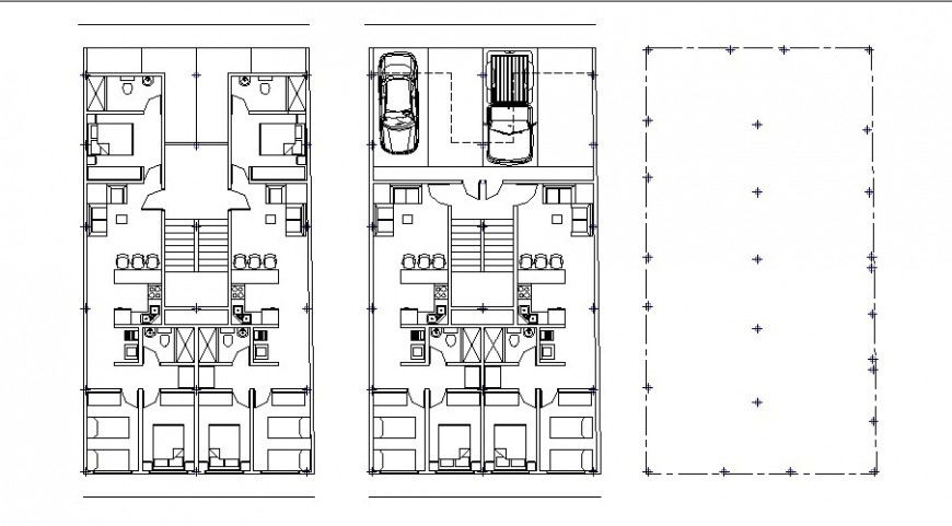 Housing drawings of apartments 2d view autocad layout file
