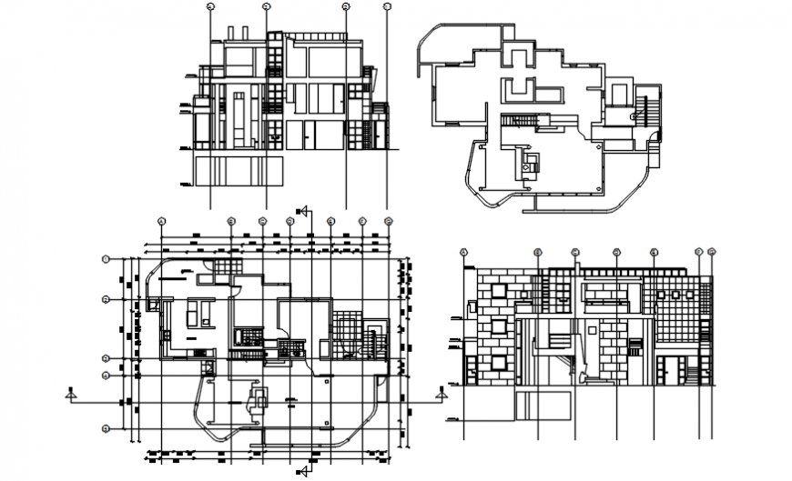 Housing floor plan and elevation in auto cad