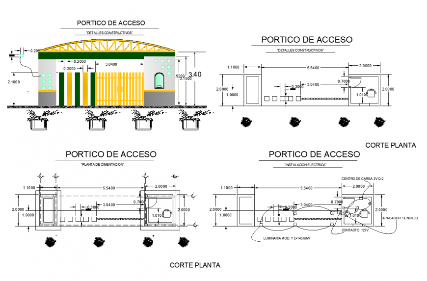 Housing gate detail elevation 2d view layout file
