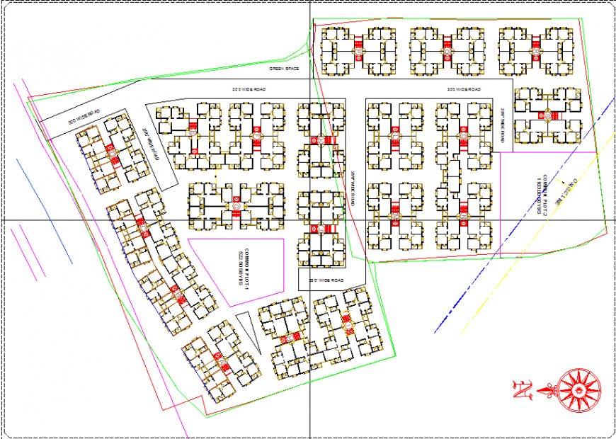 Housing master plan detail drawing in dwg file.