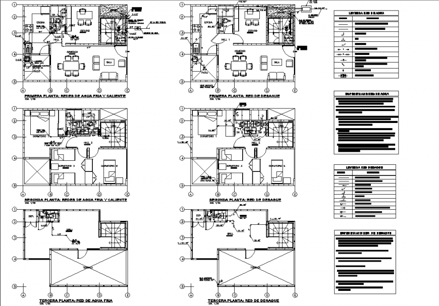 Housing modules plan drawing in dwg file.