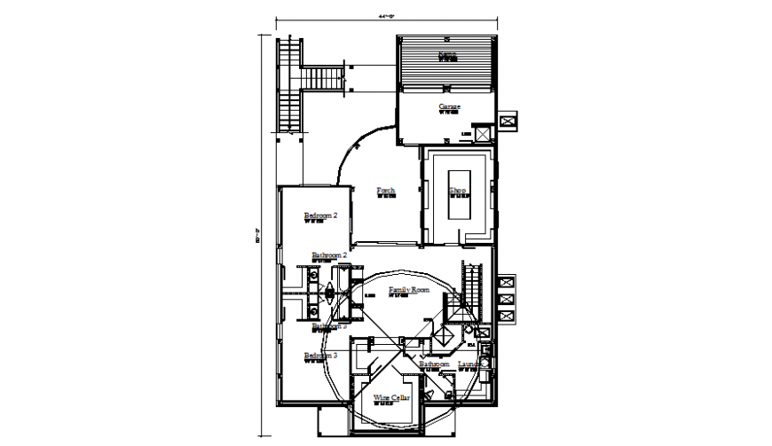 Housing plan architectural view in auto cad