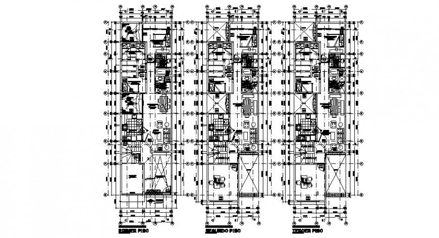 Housing plan drawings 2d view details in autocad software