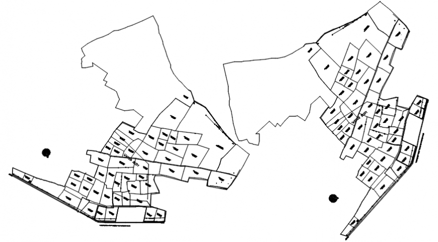 Housing plot and site plan details for Tuscany city dwg file