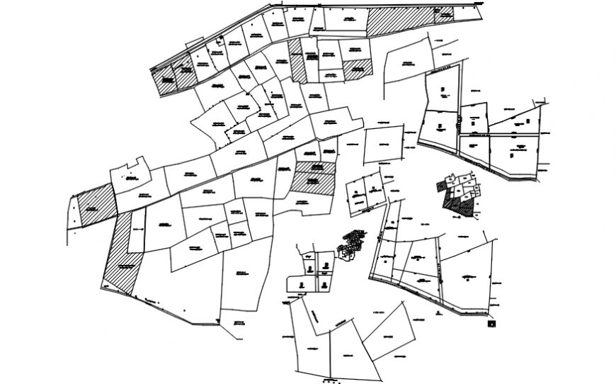 Housing plots and site plan details for apartment building dwg file
