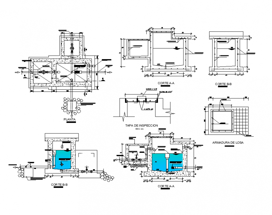 Housing Plumbing units detail elevation 2d view layout file