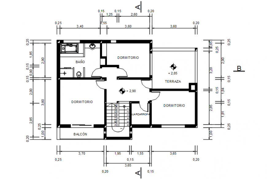 Housing project cad file of first floor plan