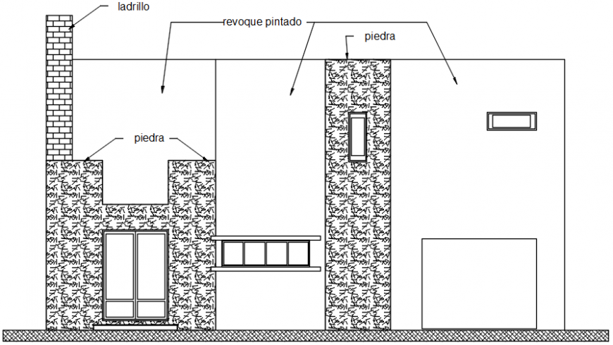 Housing project post facade cad file