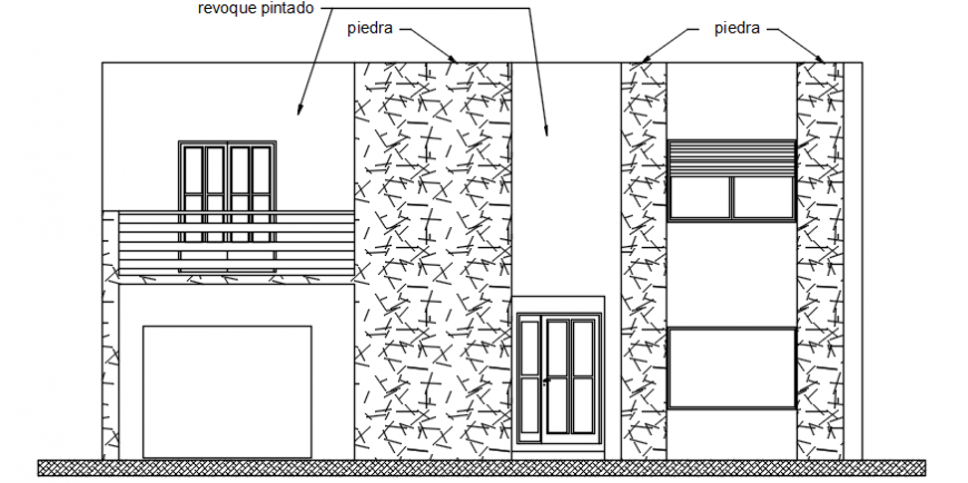 Housing project previous facade cad file