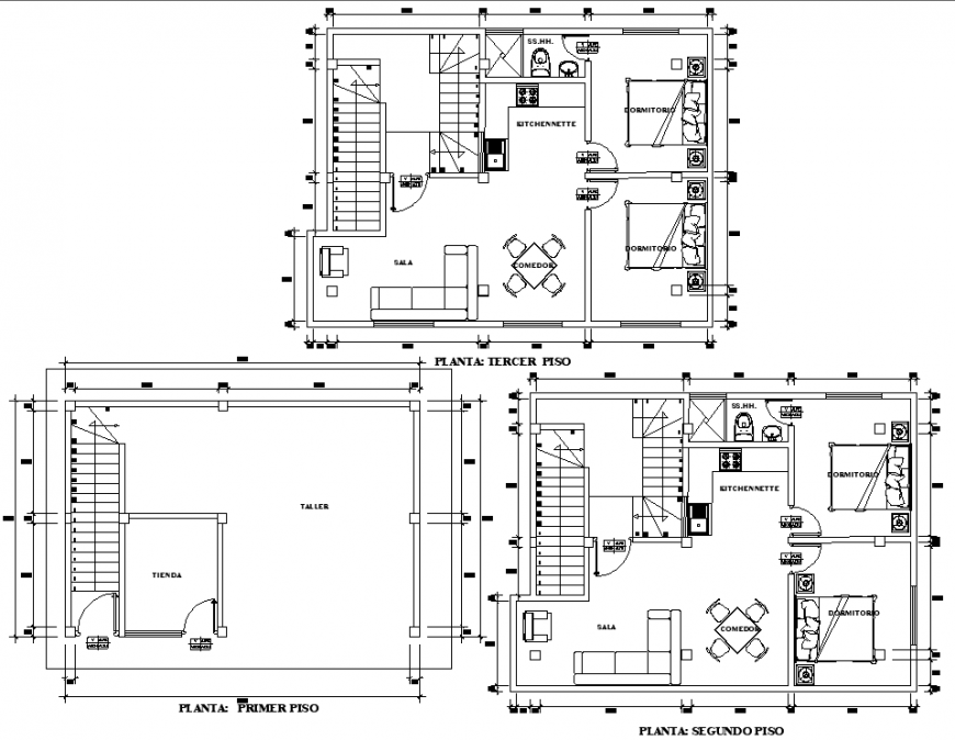 Housing reinforced concrete plan detail dwg file.