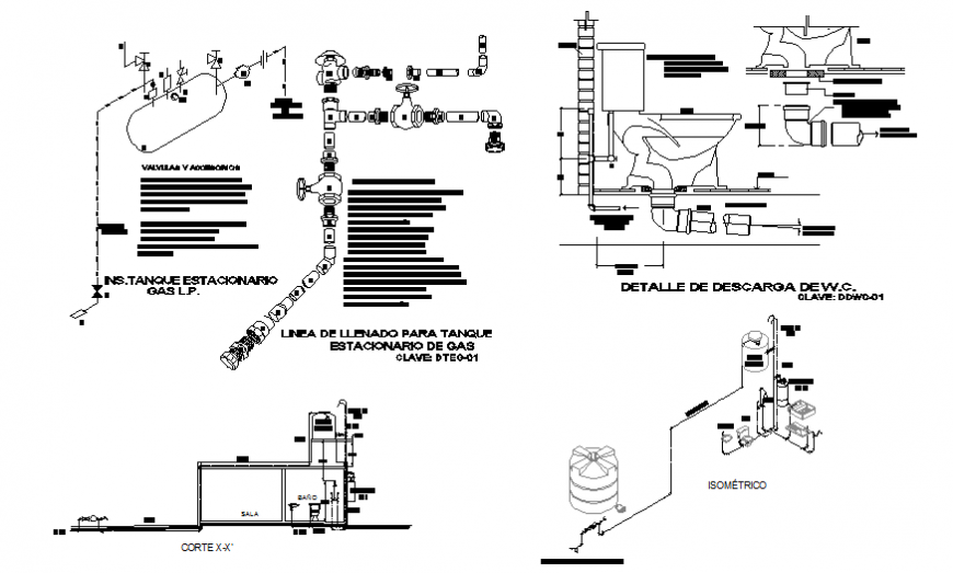 Housing sanitary facilities and installation cad drawing details dwg file