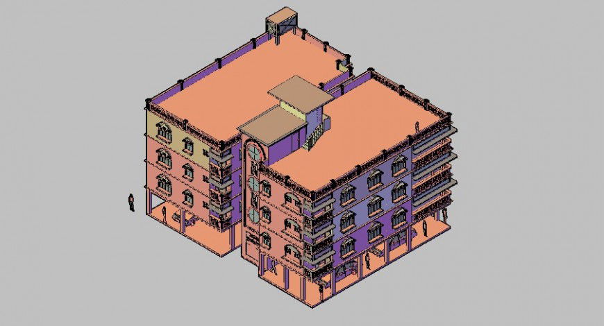 Housing society 3d drawing in skp file.