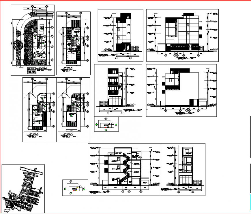 Housing structural elevation and section layout file