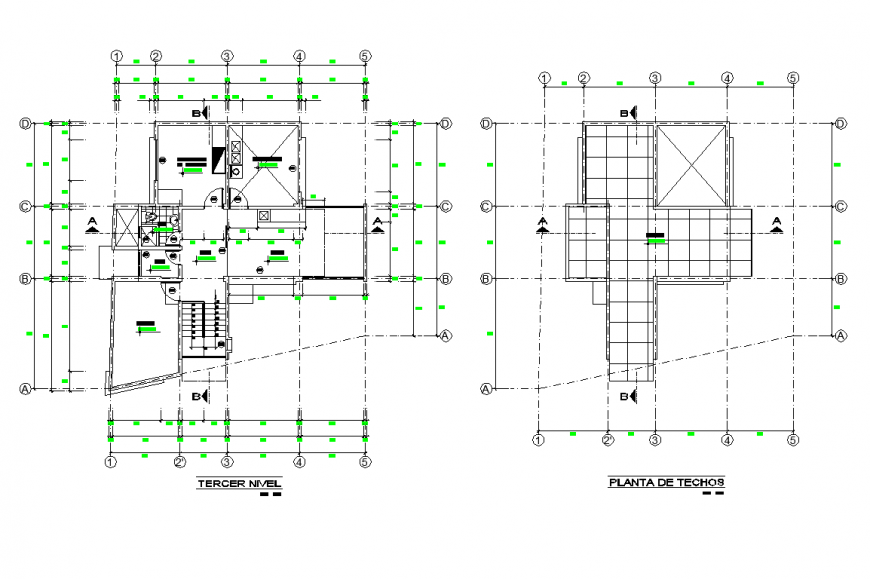 Housing structure building elevation and plan layout file