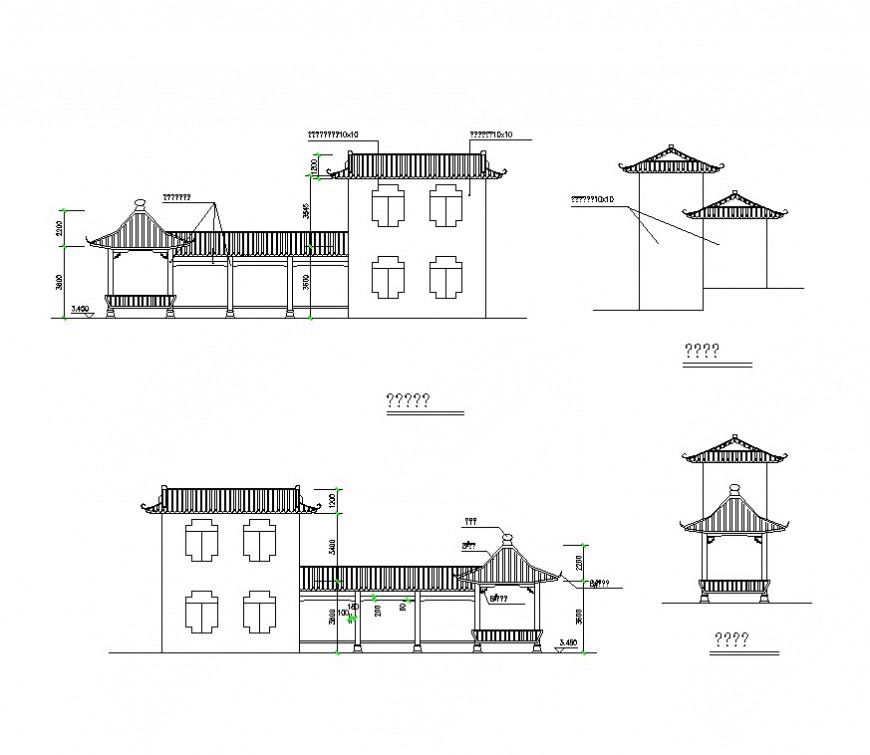 Housing structure detail 2d view CAD constructive block layout dwg file