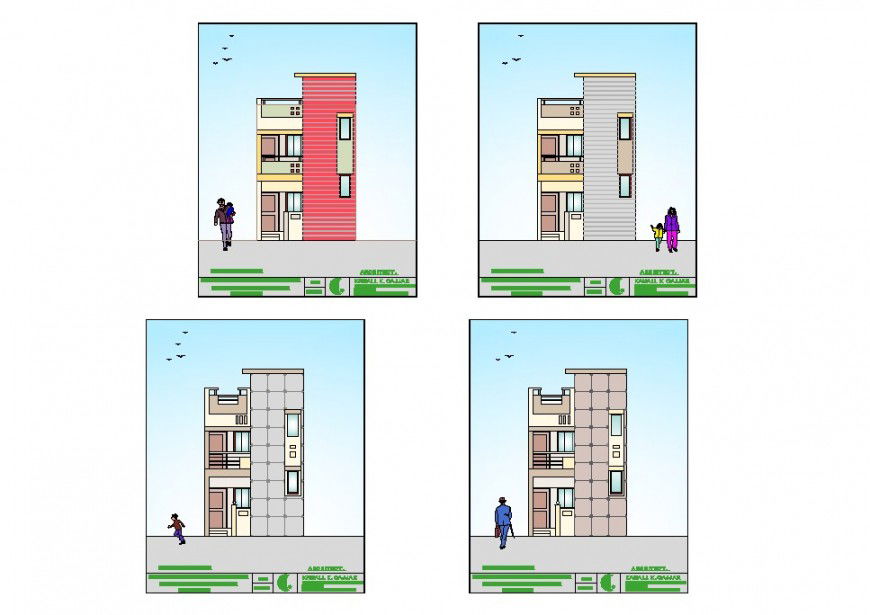 Housing structure detail elevation 2d view CAD block layout file in autocad format