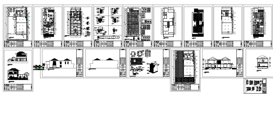 Housing structure detail elevation and plan layout file