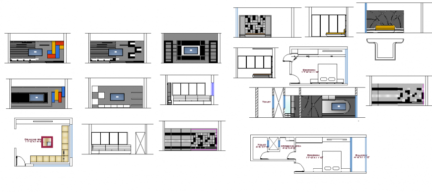Housing structure detail layout 2d view dwg file