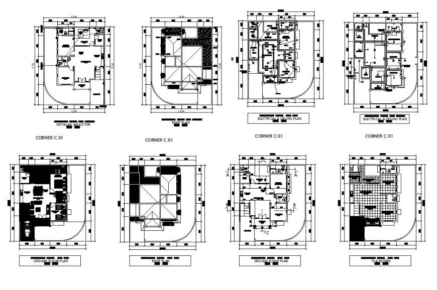 Housing structure plan detail CAD constructive units layout autocad file