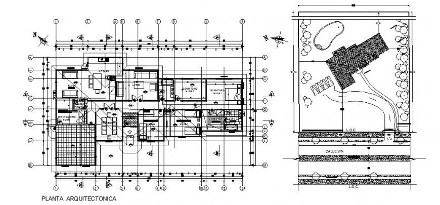 Housing unit block detail work plan 2d drawing in autocad